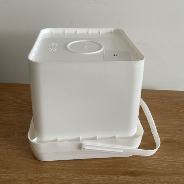 500ml 1L 2L 3L 5L White Plastic Drum Food Grade Square Buckets Silk Screen Heat Transfer