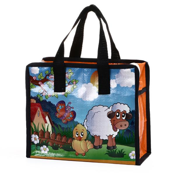 Bopp Reusable Non Woven Polypropylene Tote Bags Zip Shopping Bag Gravure Printing