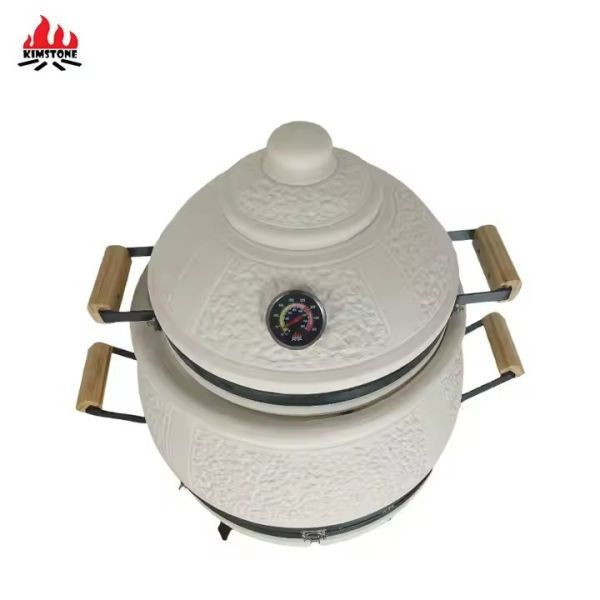 KIMSTONE 21 Inch Tandoor Smoker Smokeless Charcoal-fired Stylish and Modern Kamado Smoker Easy Temperature Reading