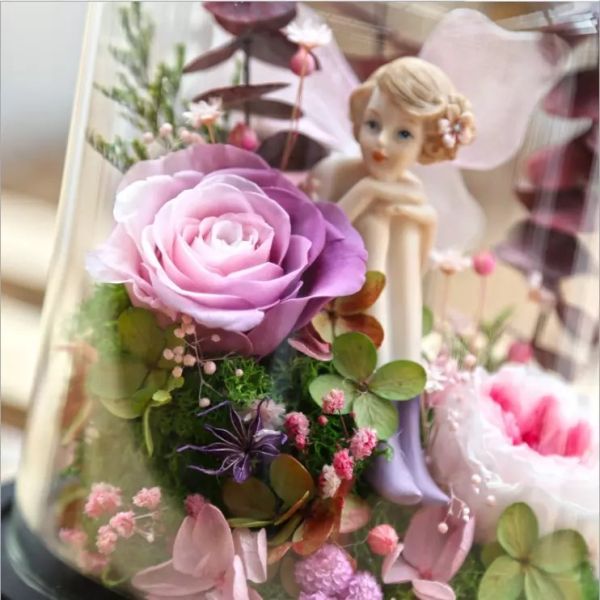 Wholsales Fashion Best Gifts Preserved Rose Preserved Flowers Angel′s Love in Glass Dome
