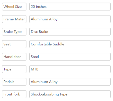 20 Inch Mountain Bicycle MTB Steel Frame Single Speed Childrens Mountain Bikes