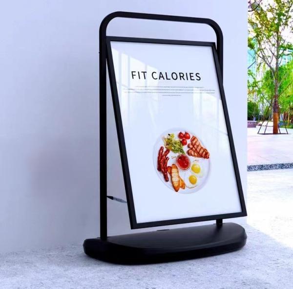 120mm Metal Poster Stand Heavy Duty Poster Stand Holder With Wheel