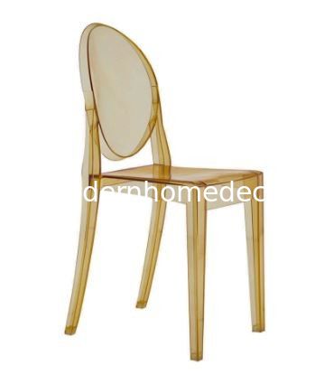 fusion living smoke grey ghost style plastic victoria side chair