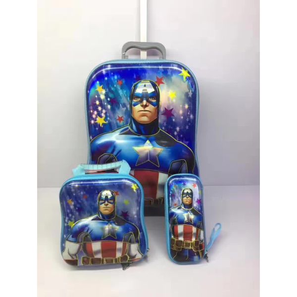 Hot sale 6D Kids Trolley 3 pcs / trolley school bags / children travel bags