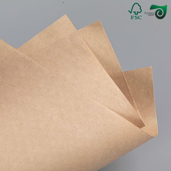 FSC 50gm 60gm Papier kraft brun non revêtu 180mm 715mm Pour la production de sacs alimentaires