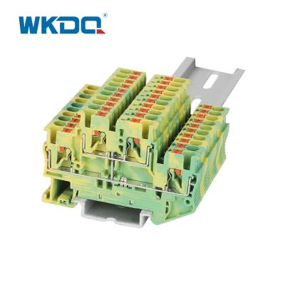 Bloco durável amarelo e verde do bloco de terminais elétrico facilmente introduzido do fio de conector