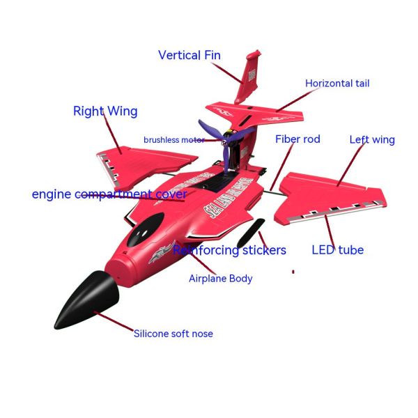 Raptor H650 Epp Foam 6ch Rtf Led Lights Sea Land Air Electric Radio Control Rc Jet Fighter Brushless Aviation Toy Perfect