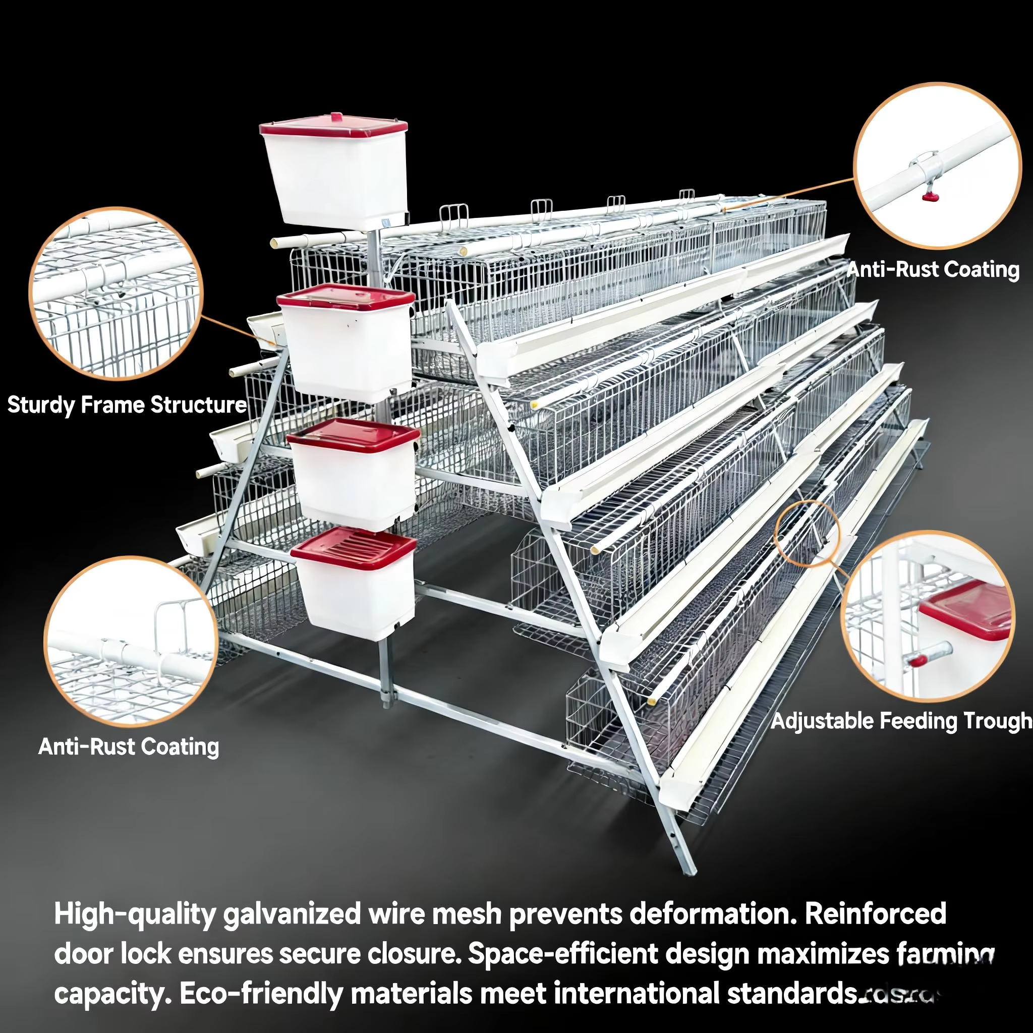 Large Scale 10000 Birds Hot Dip Galvanized Poultry Chicken Cage with Automated Feeding System