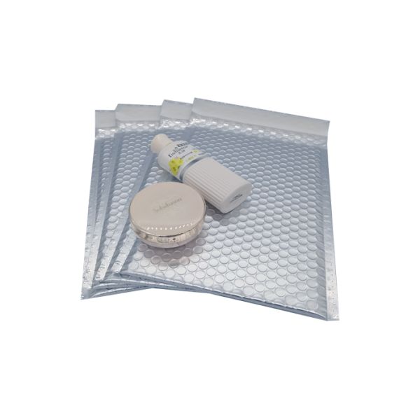 Metallic Silver Film Laminated Bubble Padded Mailers For Mailing Packing