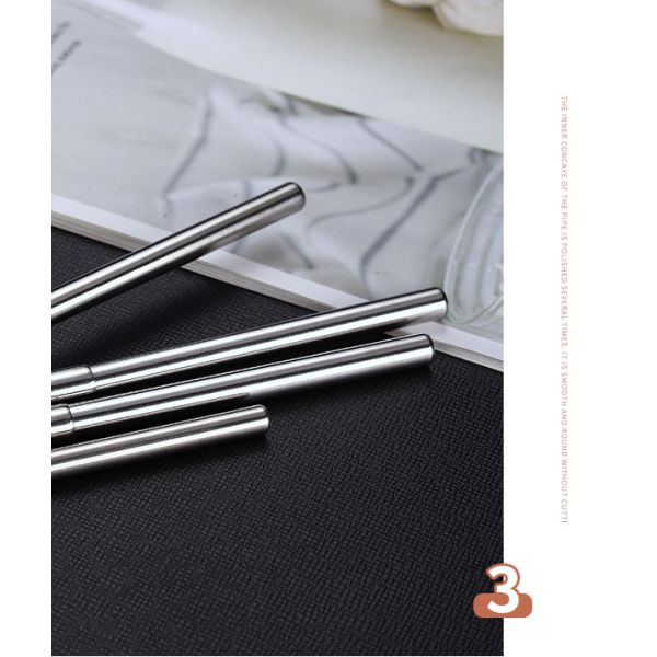 FDA Approved Collapsible Stainless Steel Straws , Metal Bubble Tea Straws