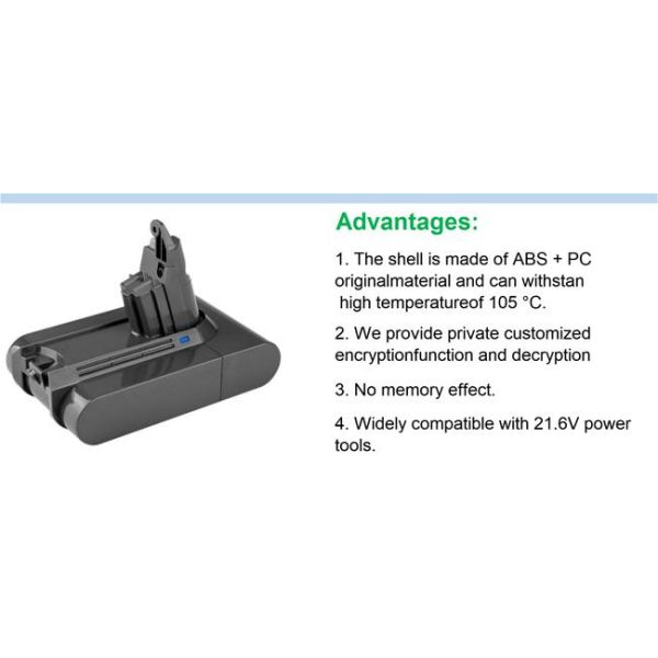 Батарея вакуума батареи иона OEM 21.6V 3Ah Li бесшнуровая для Dysons V6