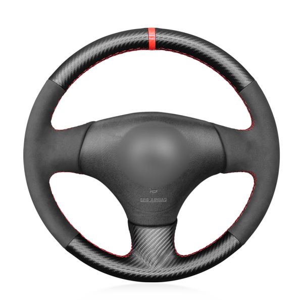 Hand Stitched Micro Fiber Carbon Suede Steering Wheel Cover for Mazda Protege5 2002-2003
