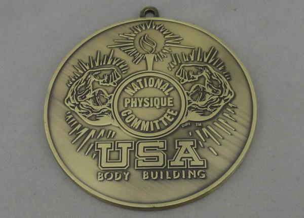 USA Body Building Die Cast Medals with Ribbon / Cord  / Metal Chain