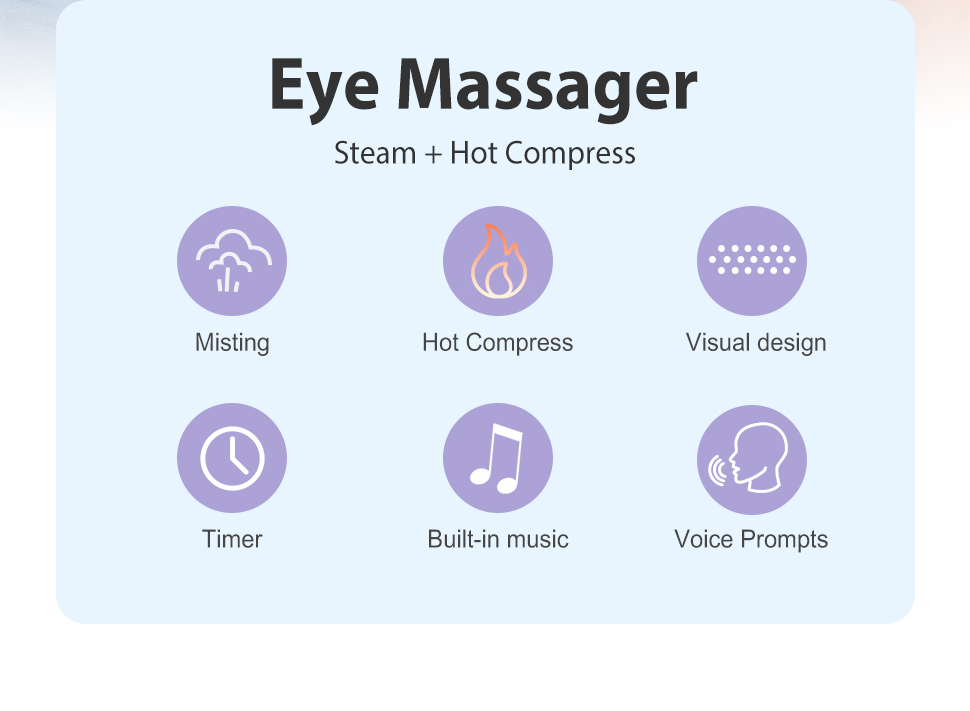 Steam Masajeador De Ojos Portable Eye Massage Equipment Vibration Eye Mask Electric Eye Massager with Heat Compression