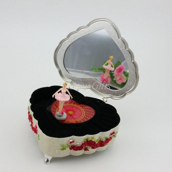 Zinc Alloy Heart Shape Musical Jewelry Box