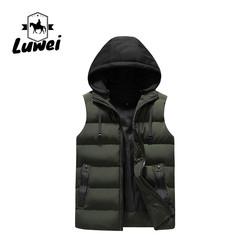 Luxo Custom Alta Qualidade Chapéu Desmontável Sem Manga Cargo Vestuário Utilitário de Inverno Vestido