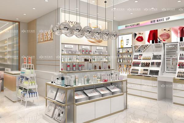 Exquisite Luxury Retail Store Fixtures Cosmetic Display Cabinet For Skincare Shop Interior Design