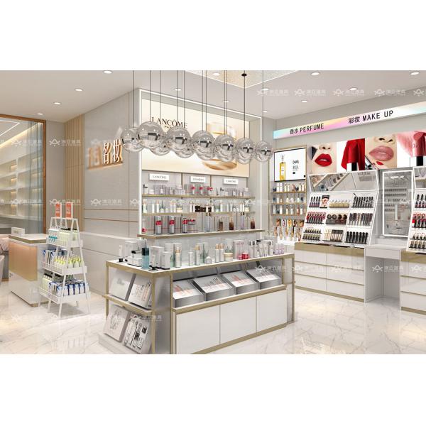 Skincare Shop Retail Display Furniture End Cap Cabinet Interior Design OEM