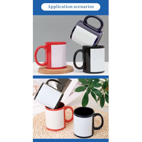 11oz Scratch White Ceramic Cup Gradient Design Factory Direct Sublimation Colorful Promotional Business Gifts