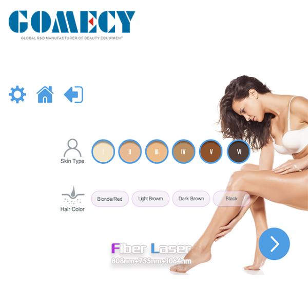 808nm fiber laser ear face body hair removal machine