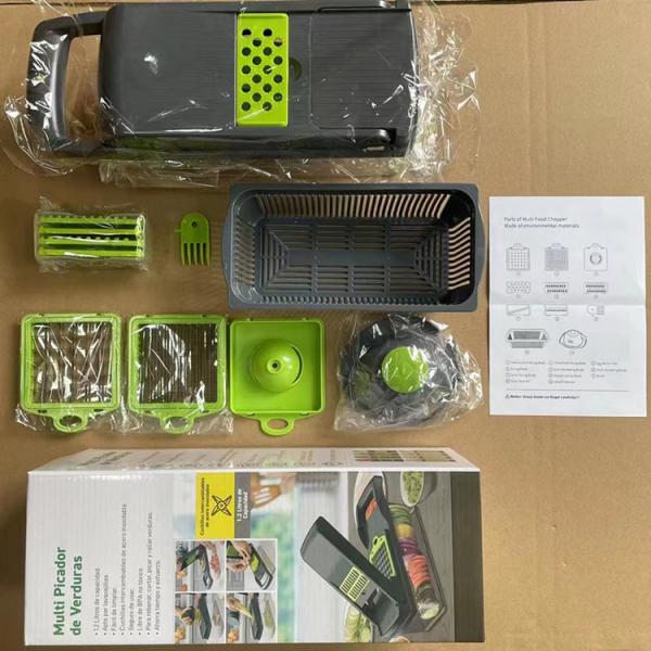 Metal Vegetable Chopper Onion Cutter Multifunctional Slicer Grater With Colander Basket