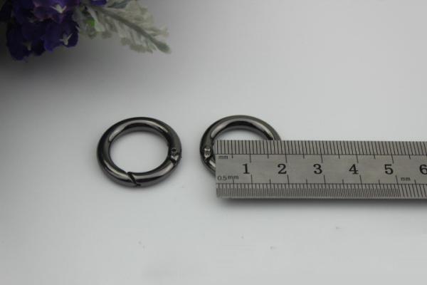 Wholesale gold color handbag hardware zinc alloy 16mm round shape metal spring split ring