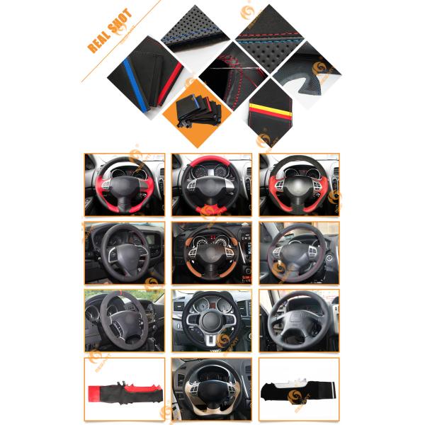 DIY Genuine Leather Steering Wheel Cover Car for Mitsubishi Lancer EX Outlander ASX Colt Pajero Sport Montero Mirage ASX L200