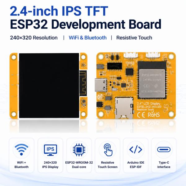 240x320 ESP32 Display Module 2.4 Inch ESP32 Development Board WiFi Bluetooth Smart Screen