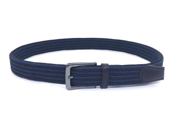 Blue Canvas PU Mens Enduring Stretch Woven Belt For Junior
