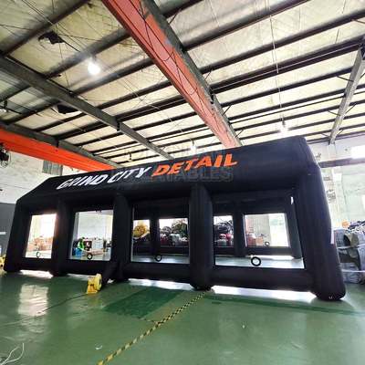 Commercial Oxford Fabric Inflatable Car Wash Tent with Drive Through Air Frame Custom Branding and Lighting for Detailing Businesses and Events
