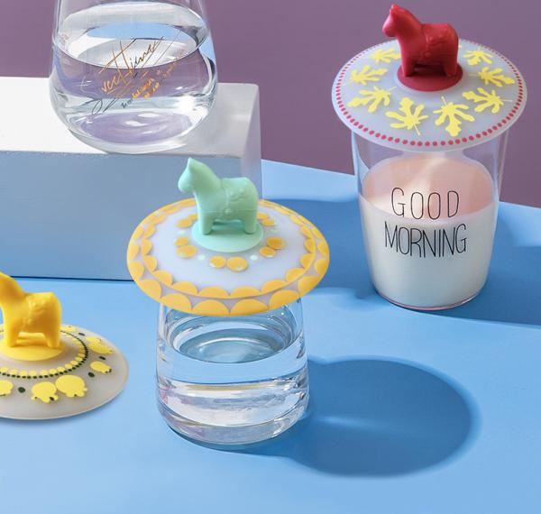 Silicone Dustproof Cup Lid Cartoon Glass Cup Lid Reusable Dustproof Mug Coffee Cup Food Grade Silicone Cup Lid