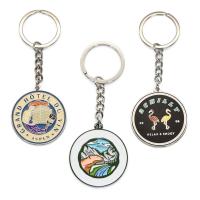 Nom émaillé porte-clés métallique Logo personnalisé porte-clés rond gravé