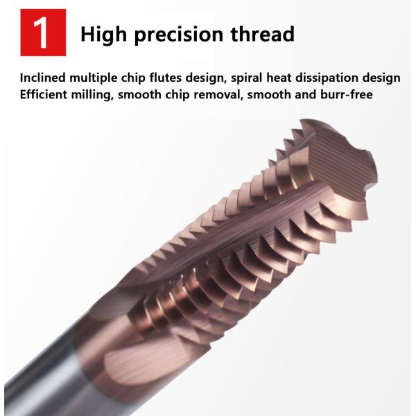 Шнуровая мельница вольфрамовый карбид одиночный 1 зуб 3 зуба полный зуб ISO UNC UNF пич CNC внутренняя обработка Алюминиевый резач