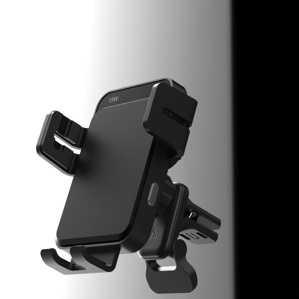Auto Clamping Wireless Car Phone Holder with Coil Alignment and Smart Tracking for Universal Compatibility