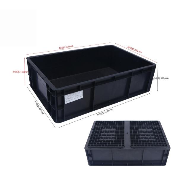 600*400mm ESD Plastic Box ESD Storage Bins Conductive Crate for electronic parts