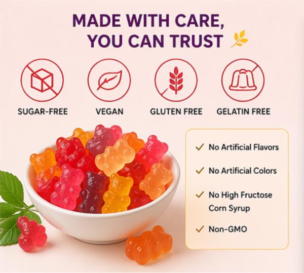 Sugar Free Vegan Electrolyte Gummy Hydration Products With Calcium Magnesium Vitamin C For Sports Energy