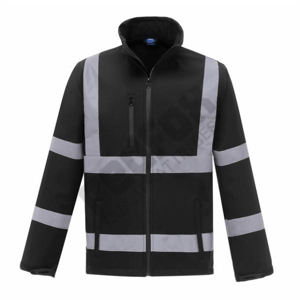Waterproof Reflective Safety Jackets Mesh Lining With Stand Up Collar