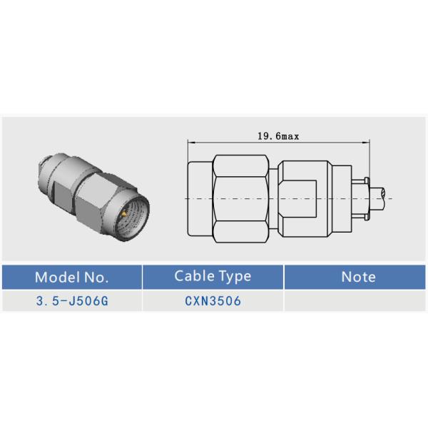 Connecteur mâle à ondes millimétriques en acier inoxydable 3,5 mm pour câble CNX3506, MF108A, fréquence jusqu'à 33 GHz - Alternative au connecteur SMA 26 GHz à haute fréquence