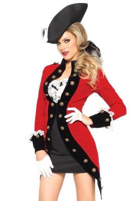 Military Red Coat Womens Sexy Costumes  Halloween Party Dress