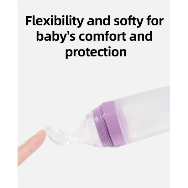 Baby Bottle Silicone Squeeze Feeding Spoon BPA Free Food Grade