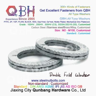 QBH DIN127 F959 DIN434 DIN436 NFE25-511 Spring Taper Grounding Serrated Double Fold Self Lock Locking Washers