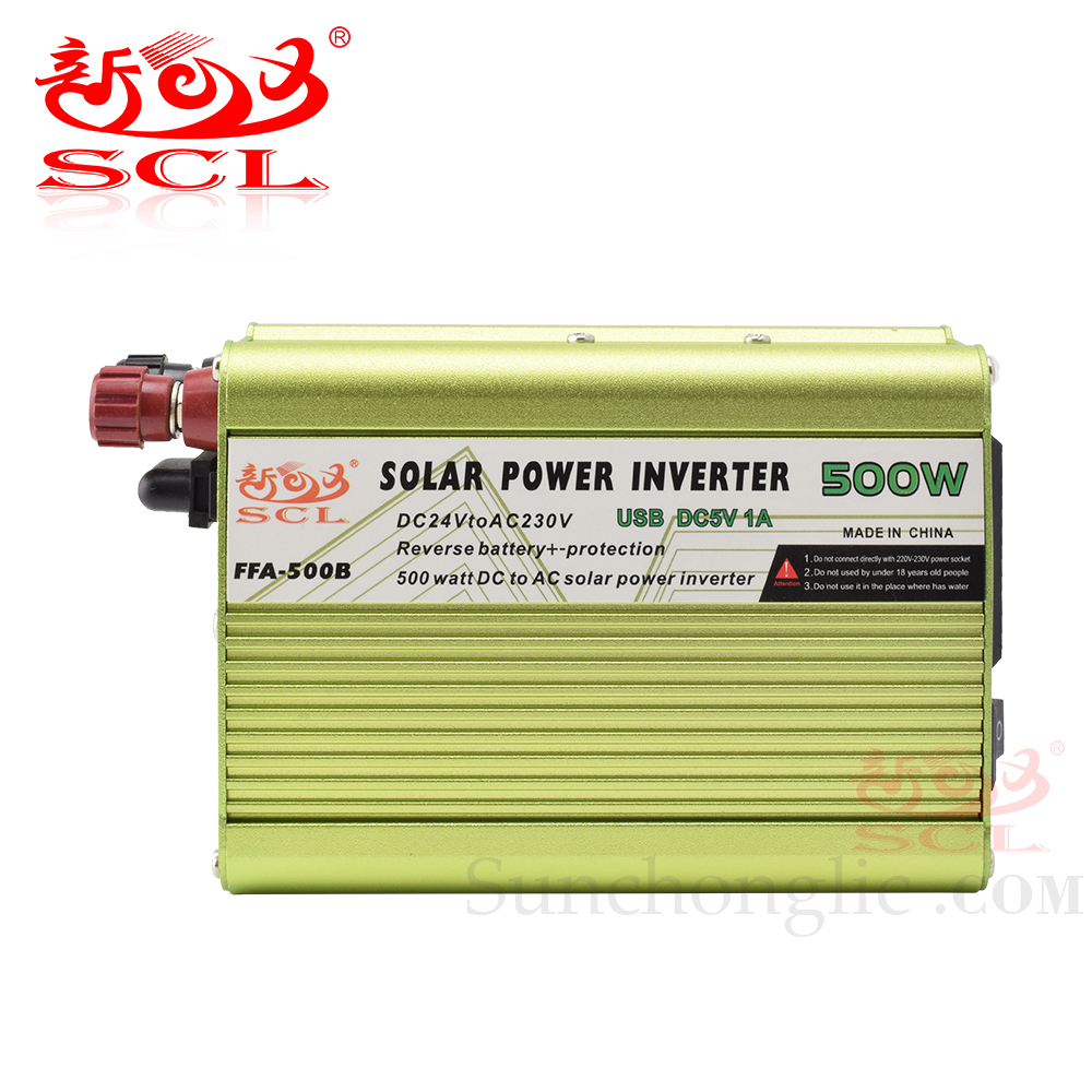 FFA-500B 500VA Modified Sine Wave DC-AC Power Inverter with Battery Reverse-Connection Protection & 5V1A USB Port