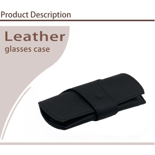 Lightweight Portable Printing Logo Black Leather Eyeglass Case Fashionable Pu