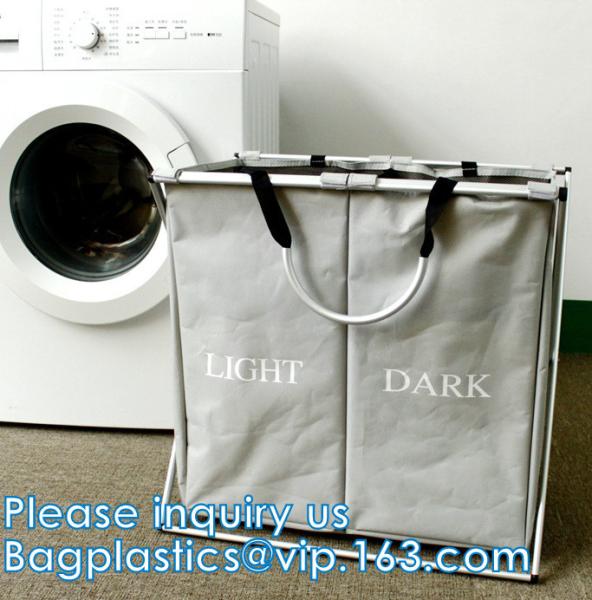 Laundry Bag, Foldable Laundry Sorter Basket, Multi Compartments, Bedroom Clothes Storage, Washing Basket
