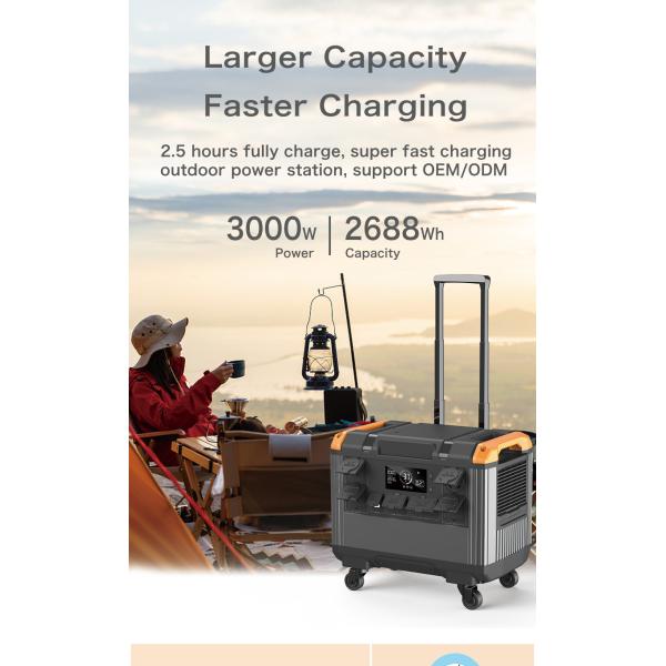 OEM ODM Portable 1500W-5000W Solar Energy System 2400W 3000W 5000W Home Solar Generator Lifepo4 Lithium Car Outdoor Station