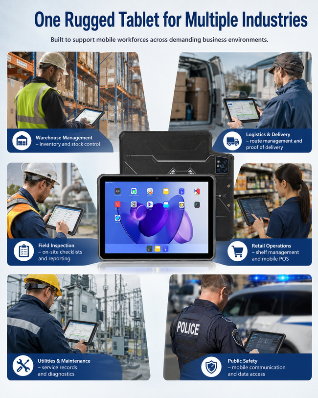Fully Rugged Tablet 10.1 Inch Supports Equipment Surveys and Connected Mobile Workflows