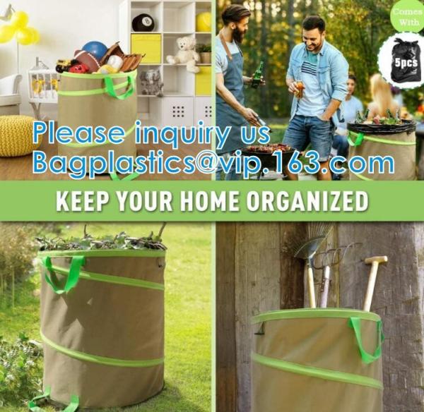 Waste Refuse Rubbish Grass Sack Waterproof Leaf Bag Outdoor Camping Pop Up Bag Collapsible Container Gardening Bag