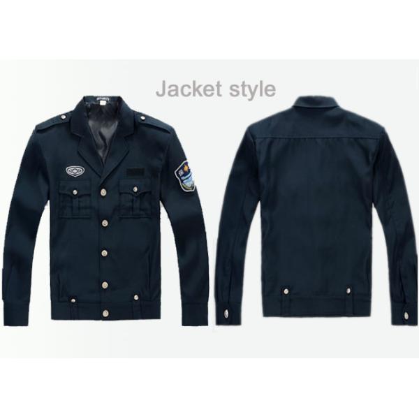 Black Two Pockets Security Officer Jackets For Security Guards