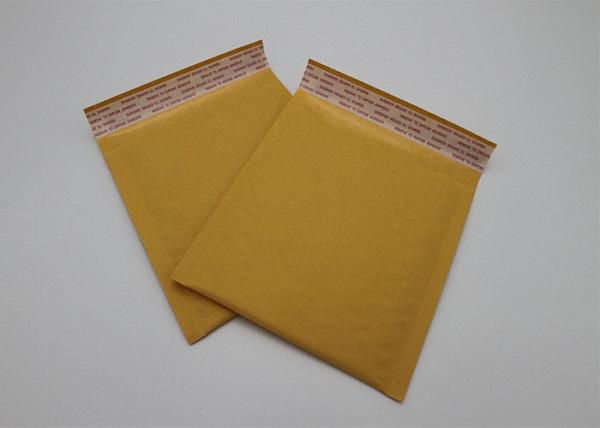 Offset Printing Yellow Kraft Paper Bubble Mailers With 2 Sealing Sides