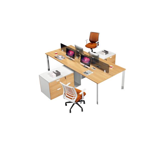 4 Person Office Partition Workstation Project / OEM Accepted Staff Furniture